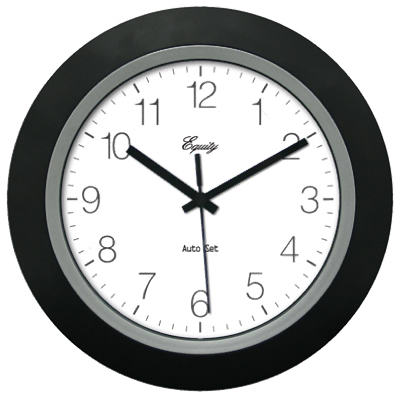 10" BLK Auto Set Clock