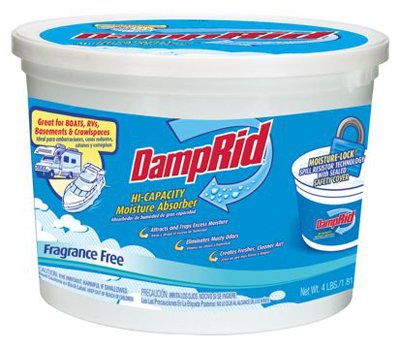 DampRid FG50T Moisture Absorber, 4 lb Tub, Solid, Odorless
