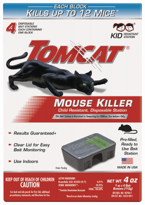 4pk T3 TomCat Mouse Bait Station