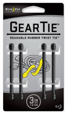 4PK 3" BLK Gear Tie