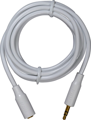 6' 3.5mm White Extension Cable