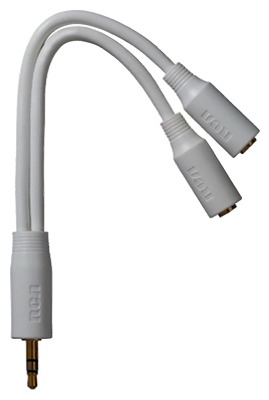 RCA AH-742R Y Adapter Cable, 3-1/2 mm Wire, White Sheath