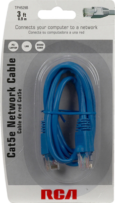 3' BLU Cat5 Cable