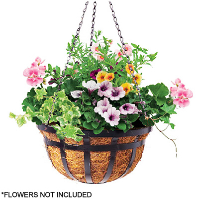 14" Rnd FLT Iron Basket Planter