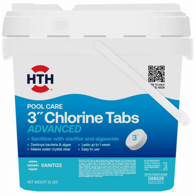 HTH Advanced 3" Chlorine Tabs, 25 lb.