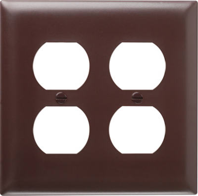 Brown 2 Gang Outlet Wallplate