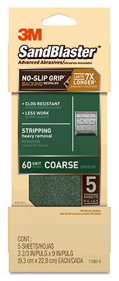 5PK 60G GRN Sandpaper