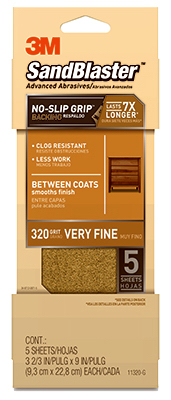 5PK 320G GLD Sandpaper