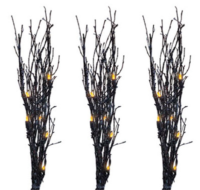 3PC BLK Glitter Twigs