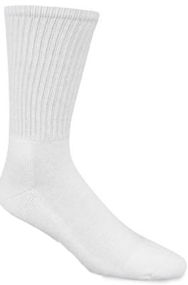 3PK MED White Crew Sock