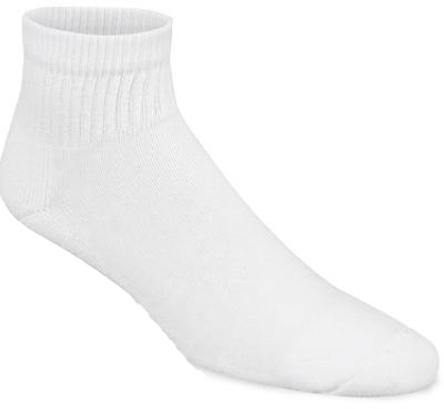 3PK LG WHT QTR Sock