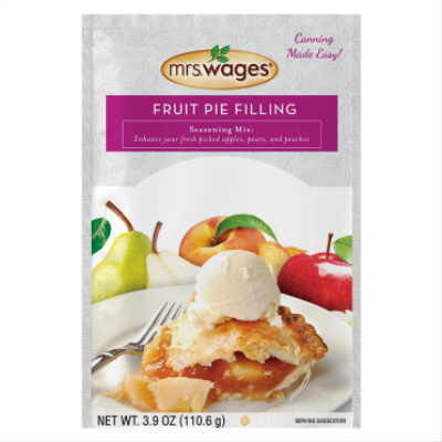 Mrs. Wages W801-J4425 Fruit Pie Filling Mix, 3.9 oz Pouch