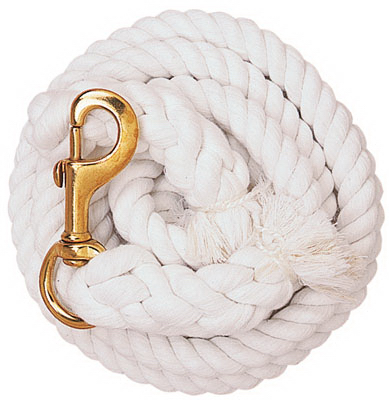COTTON LEAD ROPE W/SNAP-WHITE