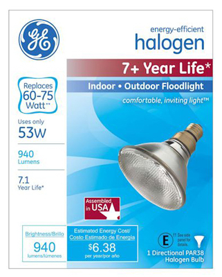 GE 53W PAR38 Halo Bulb