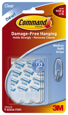 9pk MED Clear 3m Adhesive Strip