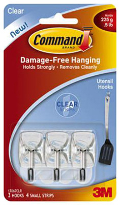 Clear Hooks w/ Clear Adhesive Strips
