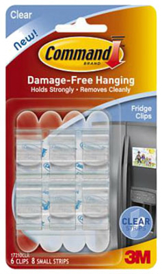 17210   Fridge Hook CLR 6PK