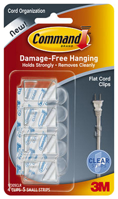4PK Large Clear Cord Clip