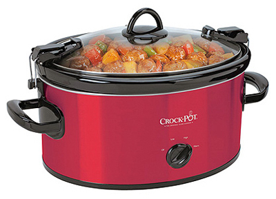 6QT RED Oval Crock Pot         *