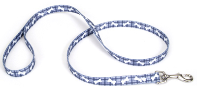 3/8x6 Plaid Bones Leash