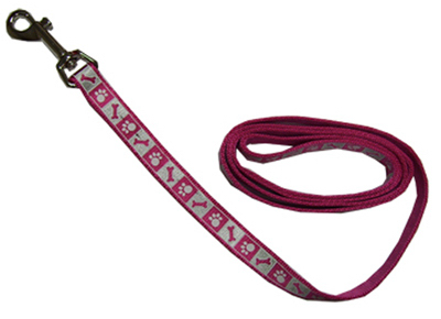 1" PNK Flam Refl Leash