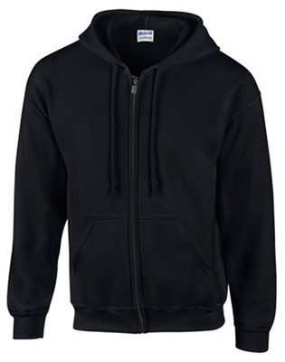 MED BLK Full Zip Hoody