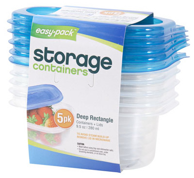 5PK Rect Container/Lid