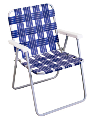 Blue Aluminum Web Chair