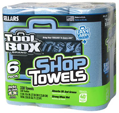 Toolbox 6PK Blue Shop Towel