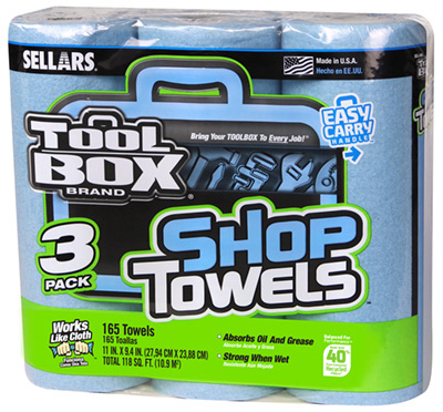 Toolbox 3PK Blue Shop Towel
