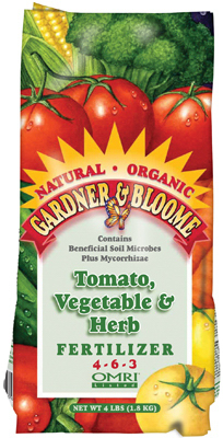 Gardner & Bloome Tomato & Vegetable Fertilizer. 4 lbs