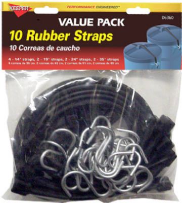 10PK Rubber Strap Assortment