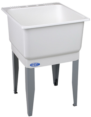 23x25 White Single Laundry Tub