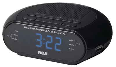 BLK USB Clock Radio