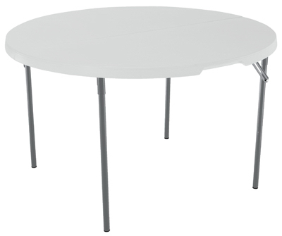 48" WHT RND Fold Table