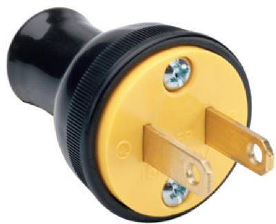 15a Round Black 2-wire Plug