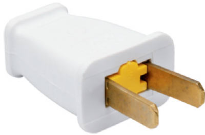 15A White Non-Polarized Plug