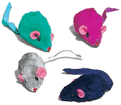 12PK Plush Mice Cat Toy