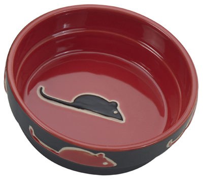 5" RED Stone Cat Dish