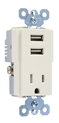 15A Almond Combo USB Charger