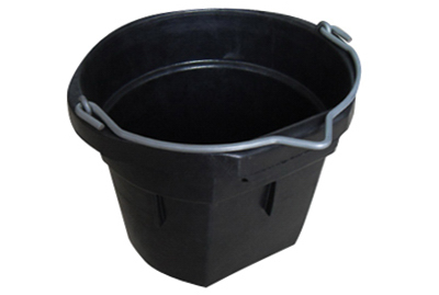 8QT Black Flat Rubber Bucket