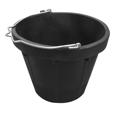 8QT Black Rubber Bucket