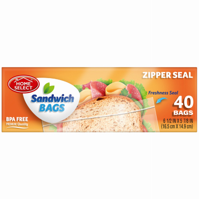 40CT Zip Sandwich Bag