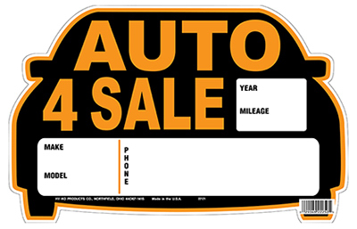 9x14 Auto Sale Sign