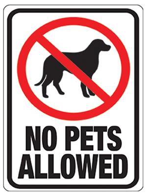 8.5x12 No Pets Allowed Sign