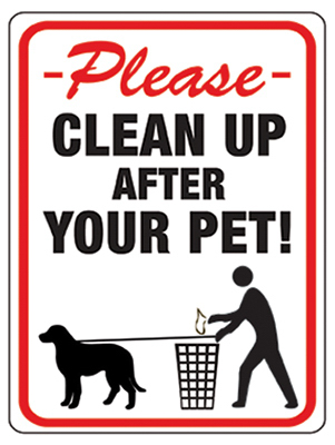 8.5x12 Clean Up Pet Sign
