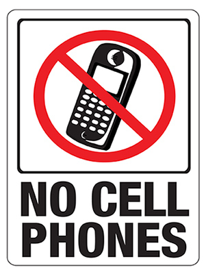 8.5x12 Cell Phone Sign