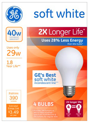 GE 4PK 29W LL Halo Bulb        *
