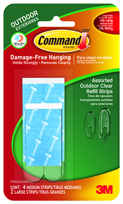6pk Clear Outdoor Refill Strips