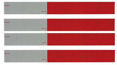 4PK 12" Red/Silver Tape